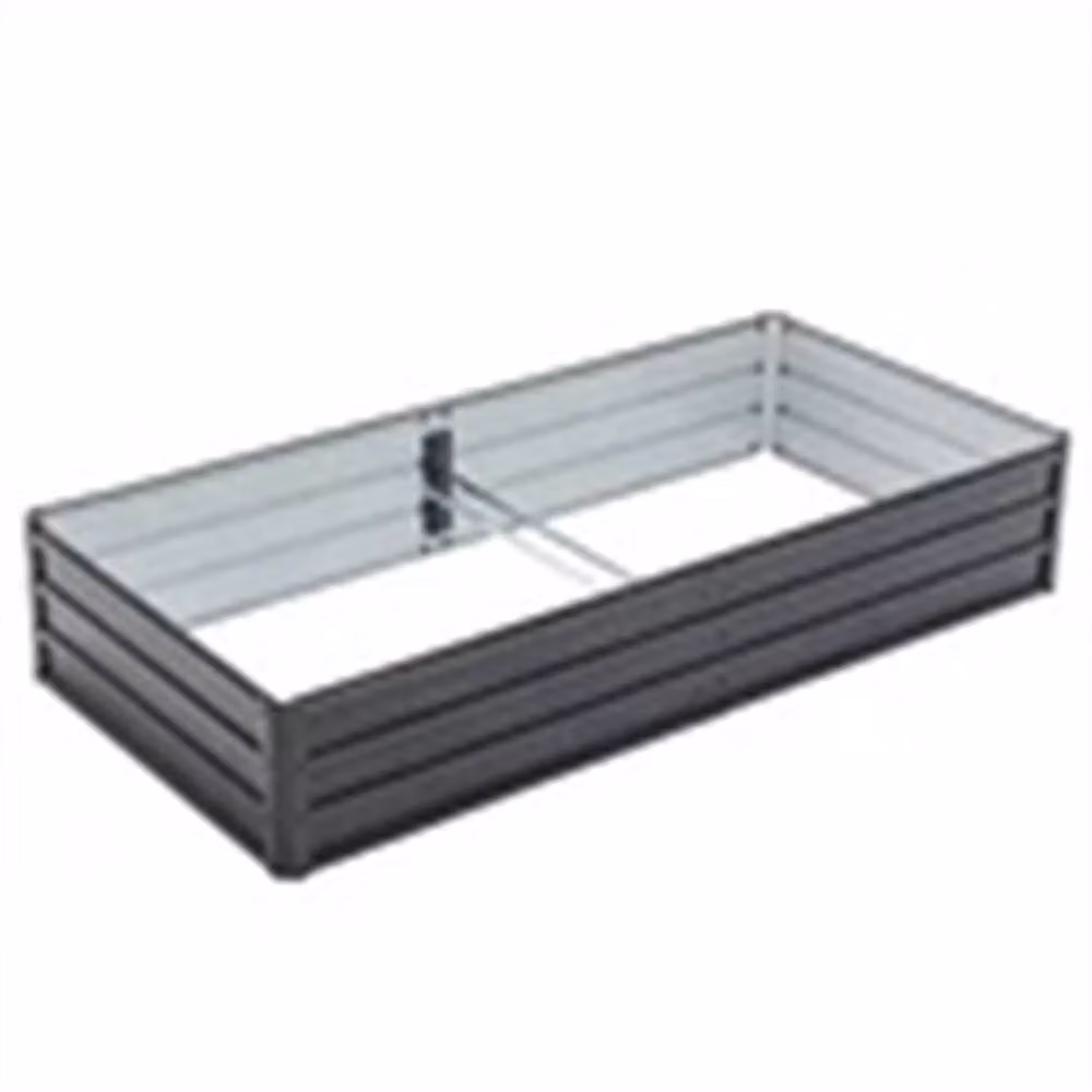 Nordara Black Metal Raised Bed Outdoor Planter for Vegetables and Flowers, W/D/H: 190 x 34 x 80 cm – 5