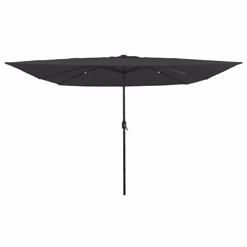 Berkfield Home Square Patio Umbrella with LED Lights, Dark Grey, W: 295 cm, D: 245 cm – 2