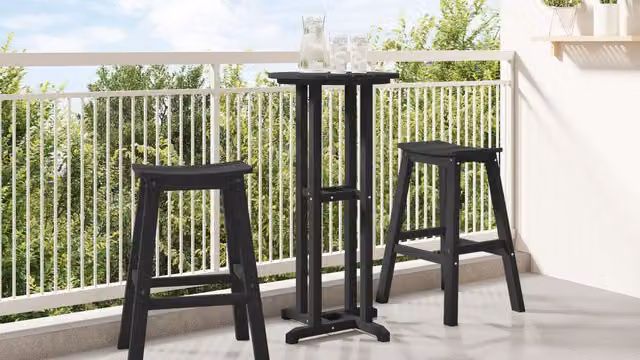 Berkfield Home Bar Table in Black, W/D/H: 55 x 55 x 107 cm – 1