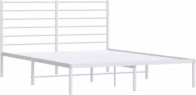 Berkfield Home Metal Bed Frame with Headboard in White, W/D/H: 120 x 200 x 90 cm – 1