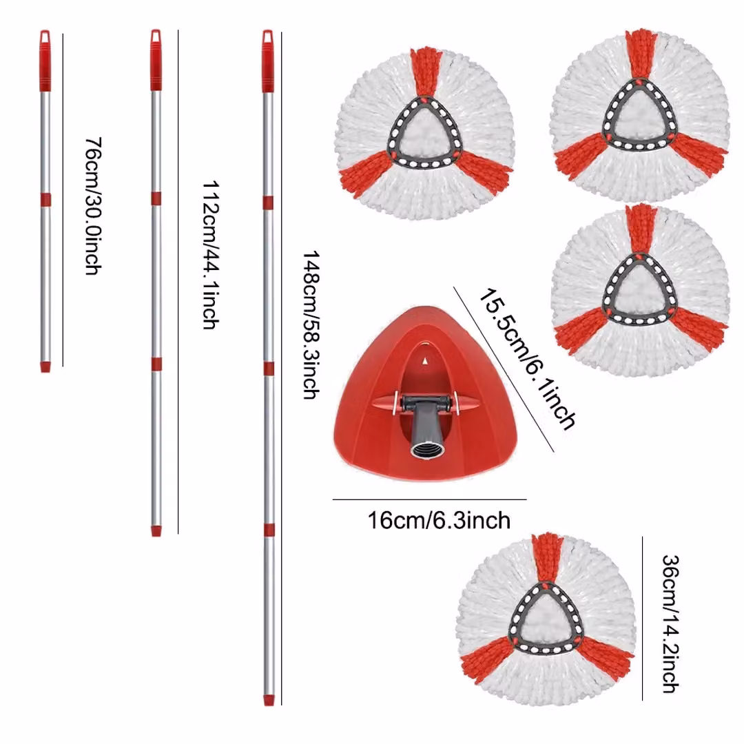 SPETLEK Microfibre Spin Mop Head Replacement Refills in White and Red – 2