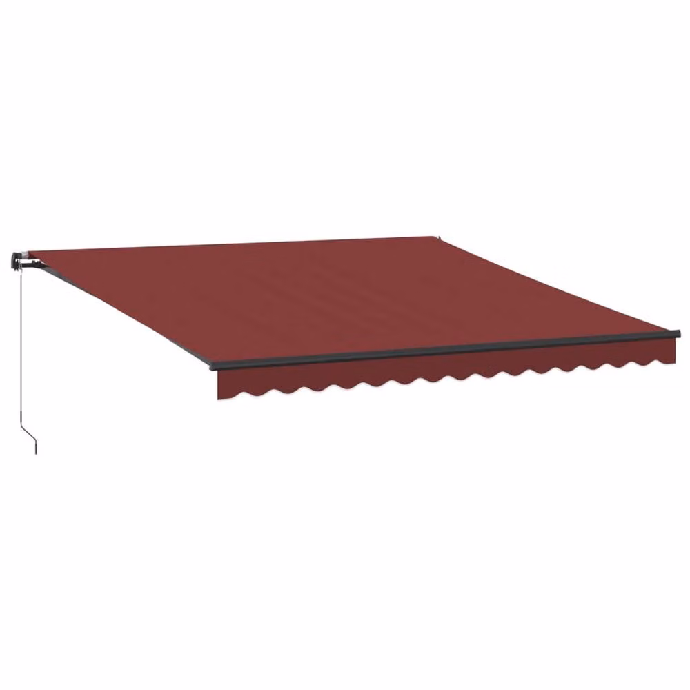 Berkfield Home Manual Retractable Awning with LEDs in Burgundy and Black, W: 400 cm, D: 350 cm – 2