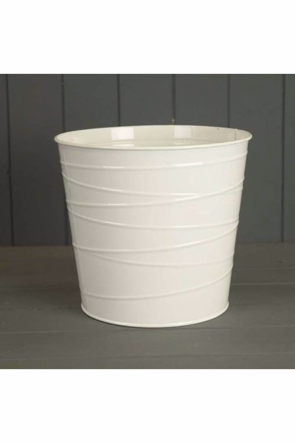 KDMD White Galvanised Steel Planter Pot with Drainage Holes – 2
