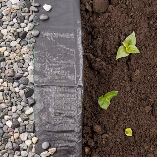 Harbour Housewares Black Heavy Duty Weed Control Membrane 110gsm, 2 Rolls of 2m x 25m – 4
