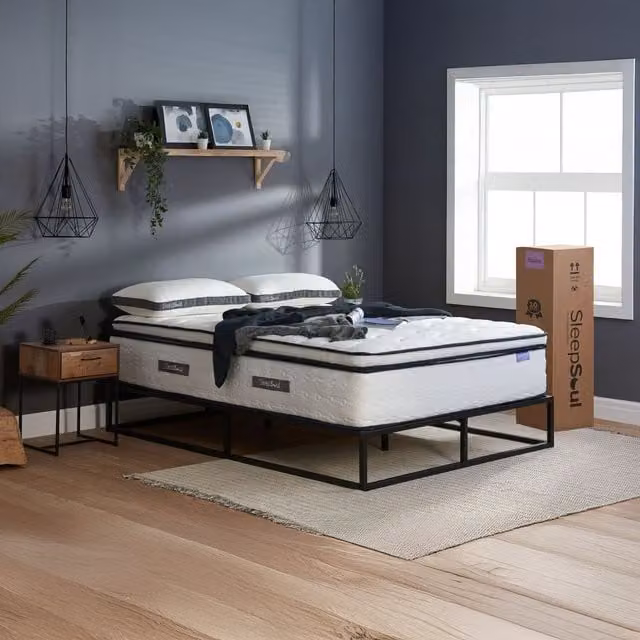 SleepSoul Space Hybrid Mattress with Knit Fabric, White, W/D/H: 90 x 190 x 25.4 cm – 2