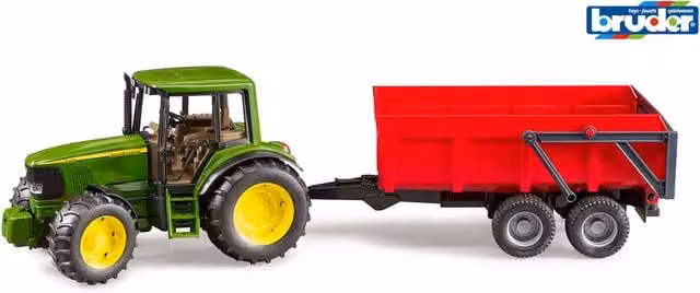 Bruder John Deere 6920 Tractor with Tipping Trailer Playset, Green, 1:16 Scale