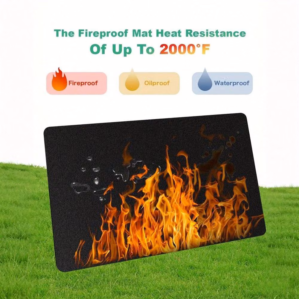 Kelvenix Black Fireproof Fibreglass Under Grill Mat, Diameter: 100 cm – 4