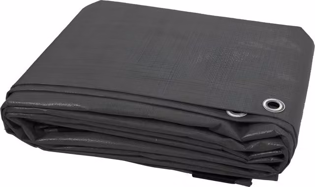 SolaDirect Heavy-Duty Waterproof Tarpaulin Groundsheet with Eyelets, Grey, 3 x 4 m