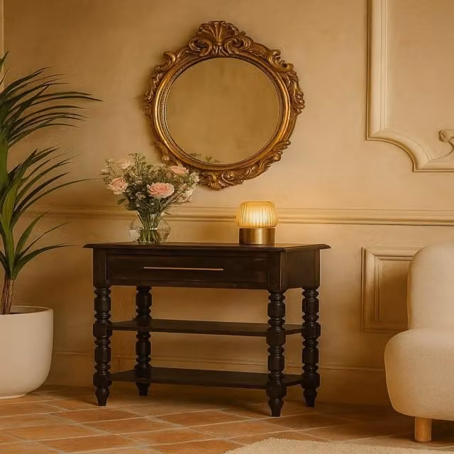 Artisan Furniture Classic Mango Wood Side Table in Brown