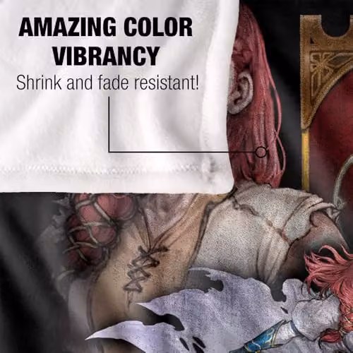 LOGOVISION Lord of the Rings War of the Rohirrim Hera Shieldmaiden of Rohan Homage Super Soft Fleece Throw Blanket, Multicolour, W: 152 cm, D: 127 cm – 3