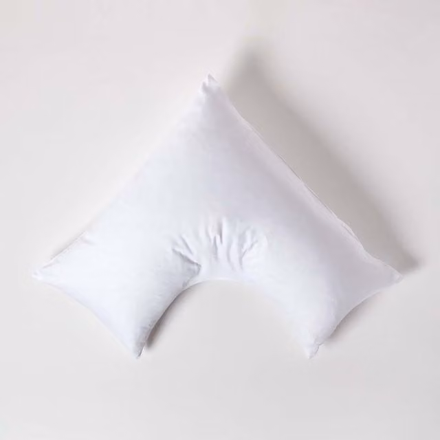 Homescapes Organic Egyptian Combed Cotton V Shaped Pillowcase in White