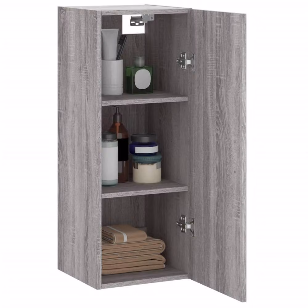 Berkfield Home Wall Mounted Cabinet in Grey Sonoma, W/D/H: 34.5 x 34 x 90 cm – 4
