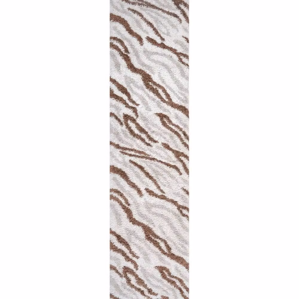 THE RUGS Moodi Abstract Design Shaggy Soft High Pile Living Room Rug in Terracotta, W: 120 cm, L: 170 cm – 4