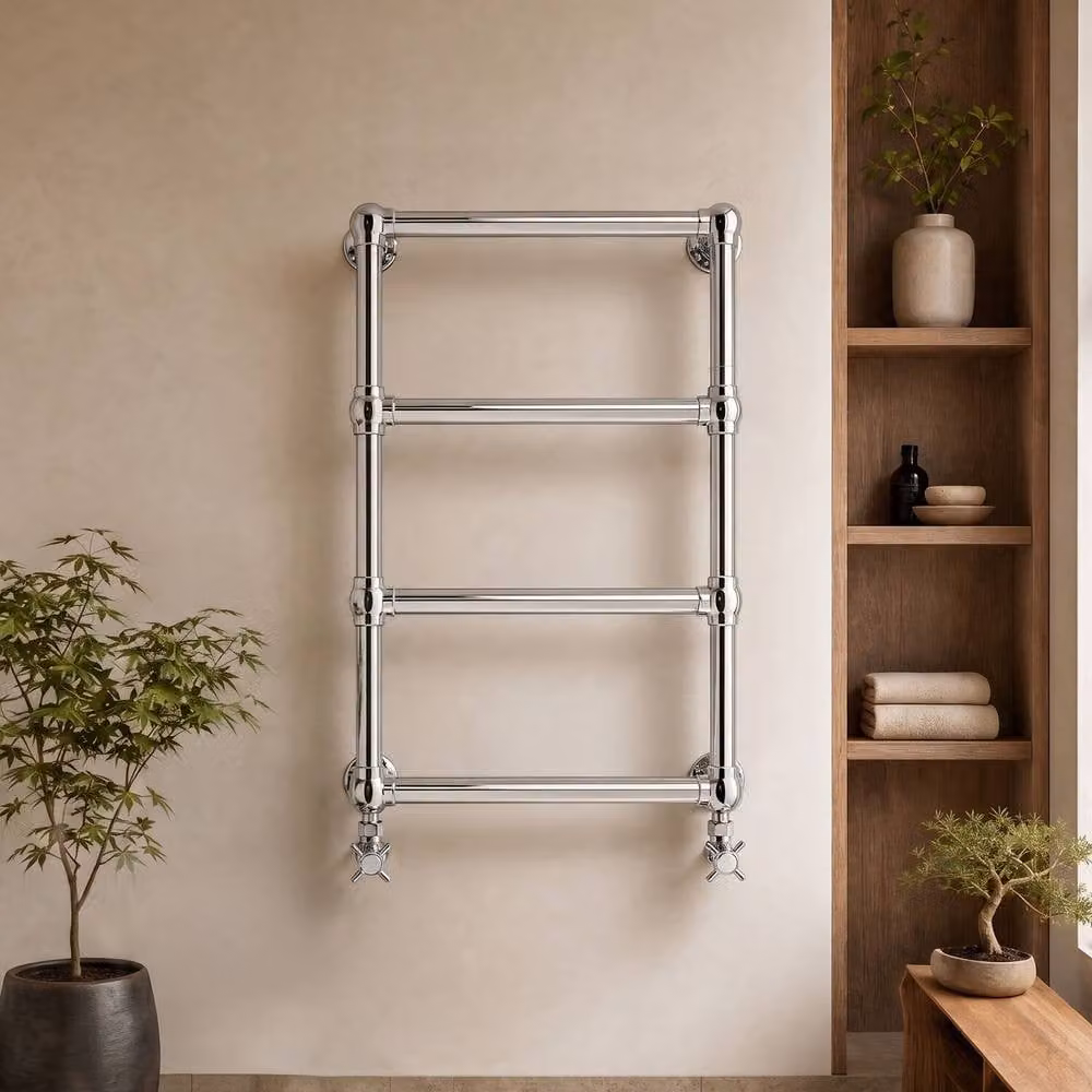 Balterley Harrington Wall Mounted Metal Towel Rail in Silver W: 74.8 cm, H: 49.8 cm – 3
