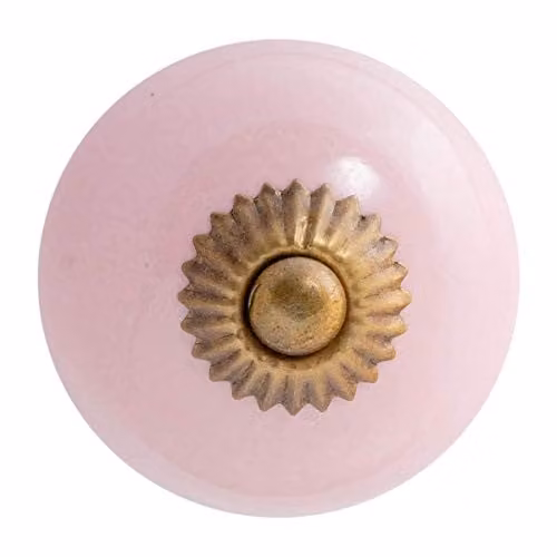 Nicola Spring Polished Pink Ceramic Cabinet Knobs, Pack of 6