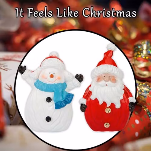 VFM e-Store Santa and Snowman Christmas Ornaments, 2 Pack, Multicolour, H 16 cm x W 13 cm – 5