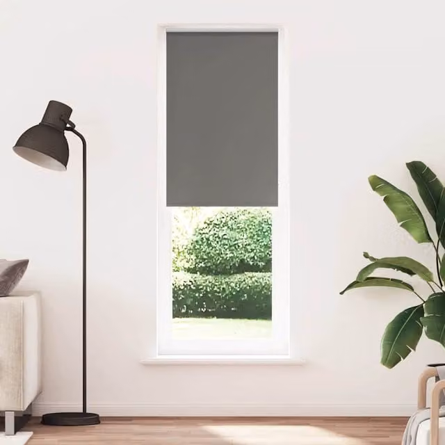 Berkfield Home Grey Blackout Roller Blind, Thermal Insulating Polyester, W: 85 cm, H: 230 cm – 1