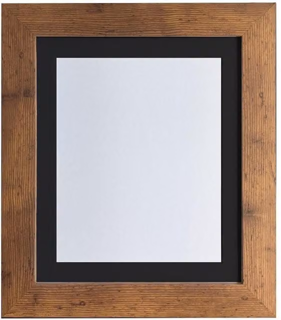 Frames & Mirrors 4U Metro Vintage Wood Frame in Walnut with Black Mount, W/H: 60 x 80 cm