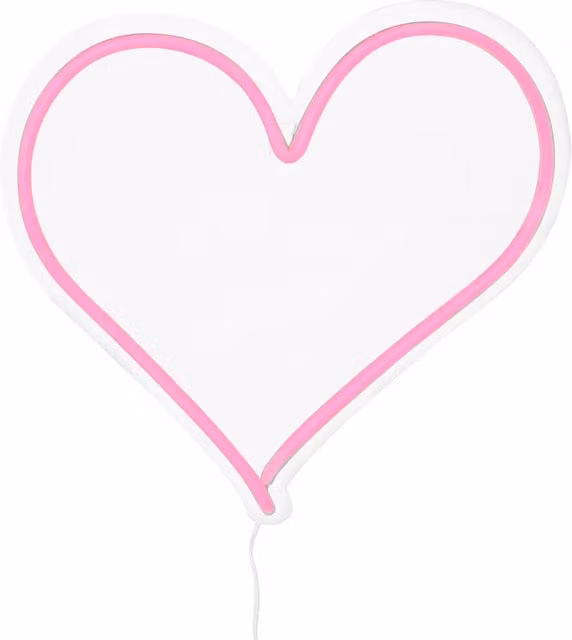 Orsina Neon Heart Design LED Box Light in Pink and White
