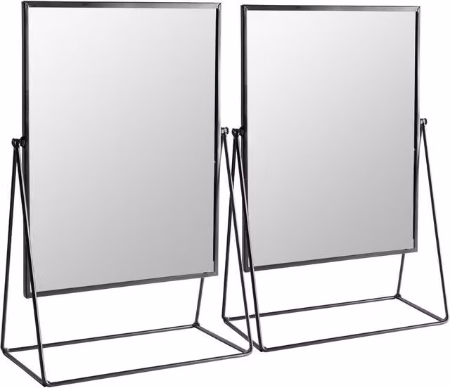 Harbour Housewares Black Rectangular Tabletop Makeup Mirror W: 22 cm, H: 50 cm