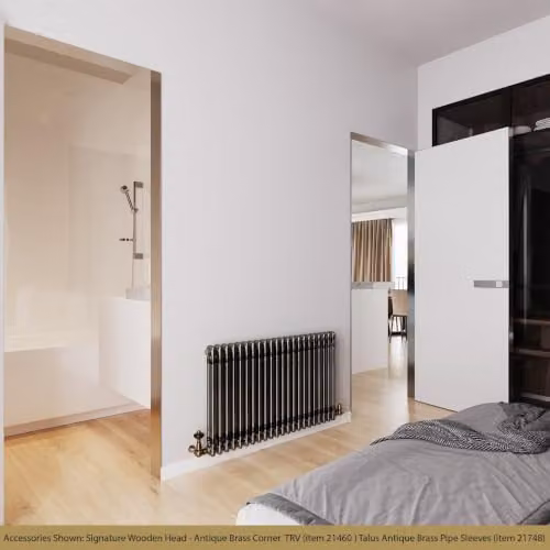 UK Radiators Horizontal Raw Metal 2 Column Radiator in Silver, H 60 cm x W 98.8 cm – 3