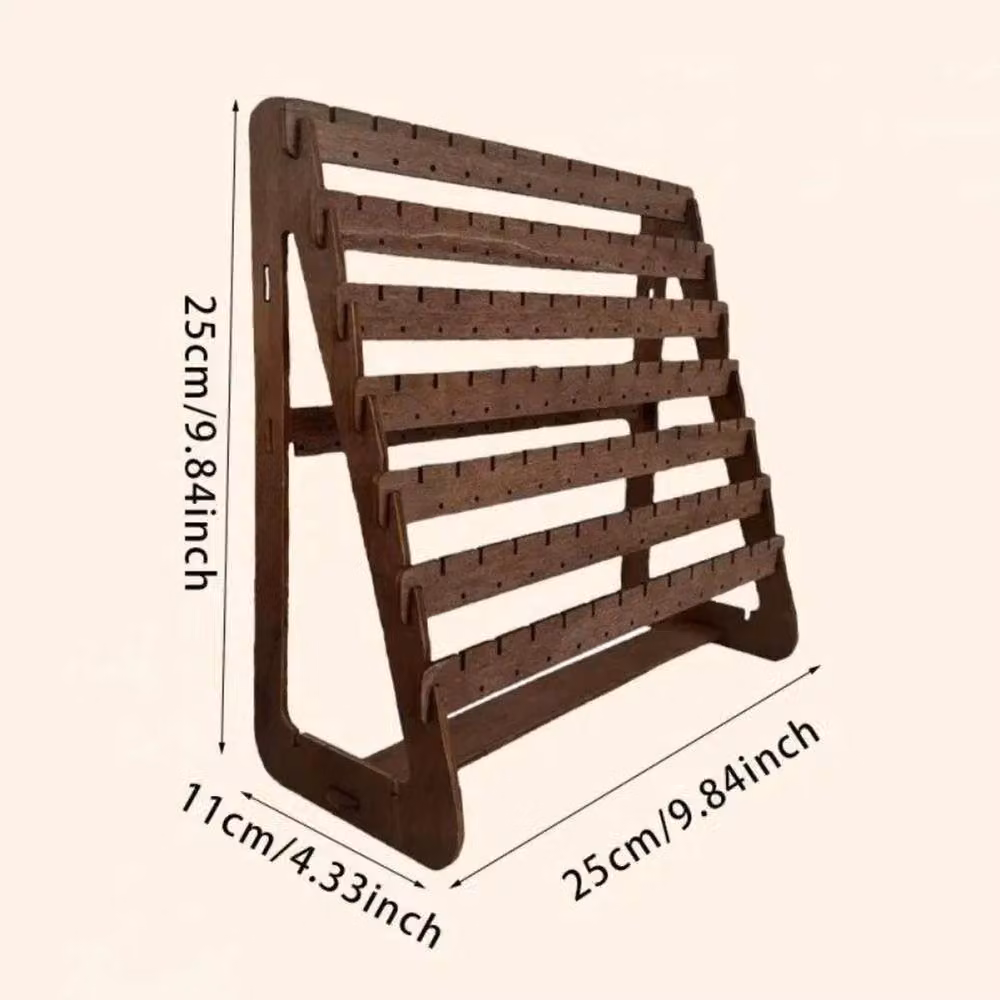 FLAVORA Brown Retro Wooden Earring Holder and Display Stand – 2