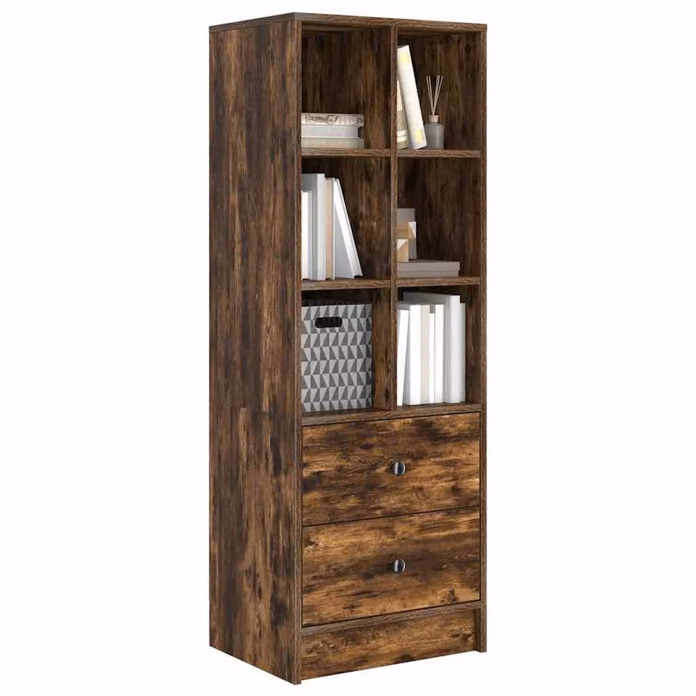 Berkfield Home Smoked Oak Shelving Unit in Brown Engineered Wood – 3