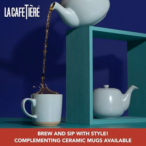 La Cafetiere Blue Ceramic Stoneware Teapot, 600ml – 3