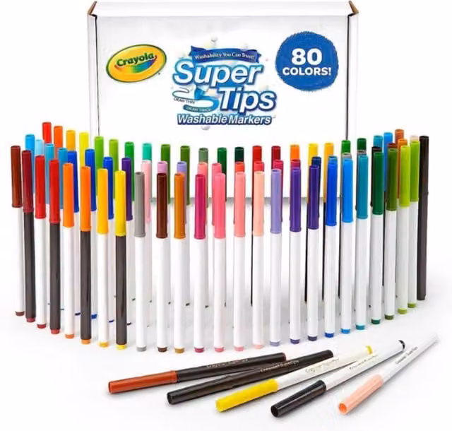 Crayola Washable Markers Set, 80 Count, Multicolour
