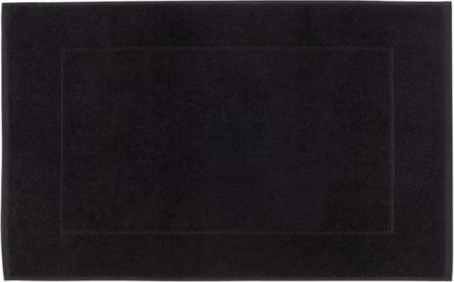 Torres Novas Black Cotton Quick Drying Rectangular Bath Mat W/D/H: 80 x 50 x 1 cm