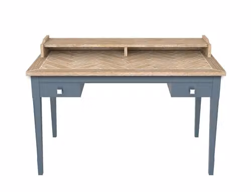 baumhaus Signature Blue Wood Desk and Dressing Table W: 120 cm, D: 30 cm