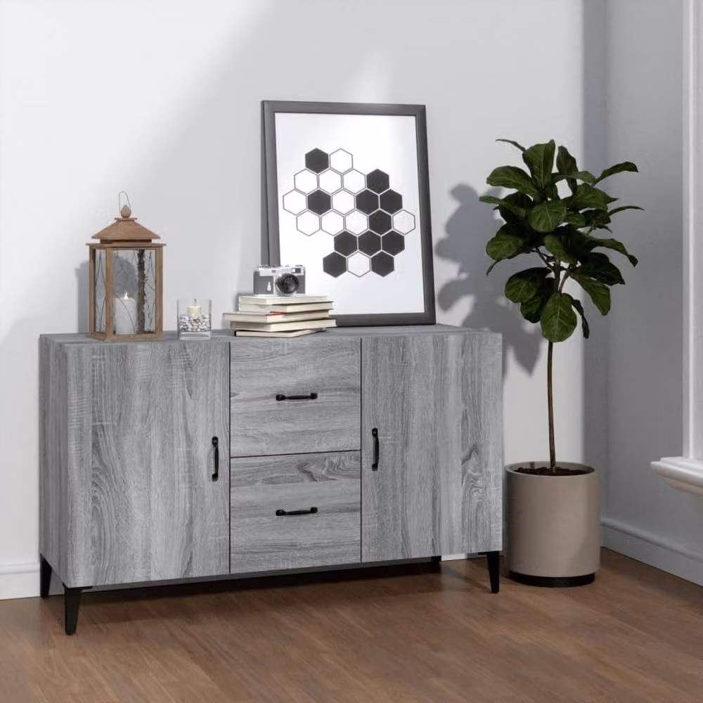 Berkfield Home Grey Sonoma Sideboard in Engineered Wood, W/D/H: 100 x 36 x 60 cm – 2