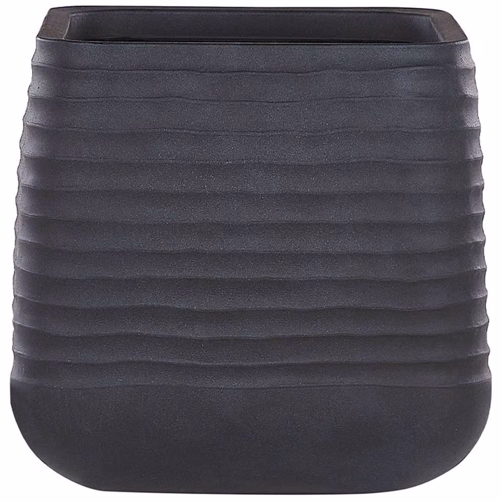 Wyld and Coco Black Polyresin Planter Tub W: 50 cm, D: 49 cm, H: 50 cm – 2