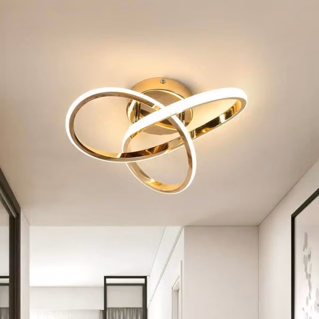 Goeco Modern LED Flower Shape Ceiling Light in Gold, 4500K, Diameter: 25 cm