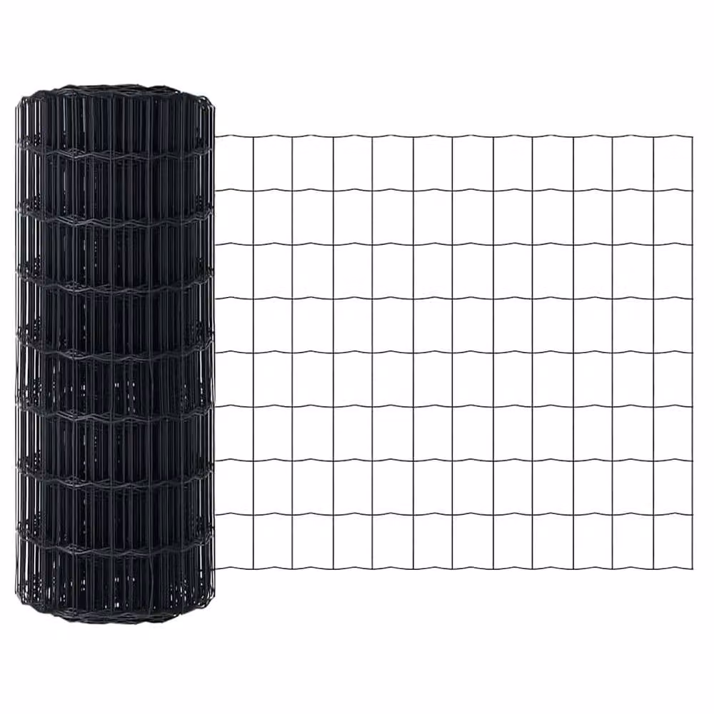 Berkfield Home Sturdy Euro Fence with 5 U Posts, Grey Steel, W: 0.4 m, L: 10 m – 4