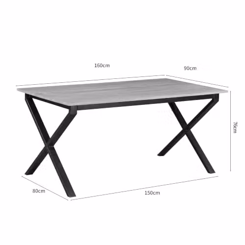 Dorel Home Ipswich Rectangular Dining Table in Black and Oak – 2