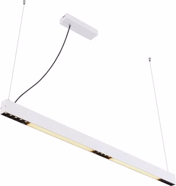 Netlighting Hodari Modern LED Bar Pendant Light in White Glass with Remote Control and Dimmable RGBW Function