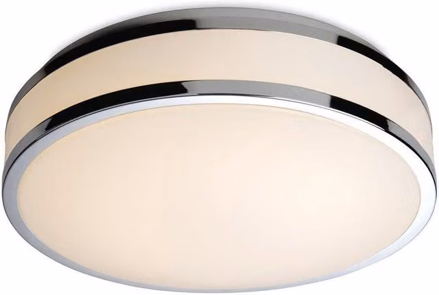 Netlighting Atlantis LED Round Flush Bathroom Ceiling Light with White Diffuser and Chrome Trim, IP44