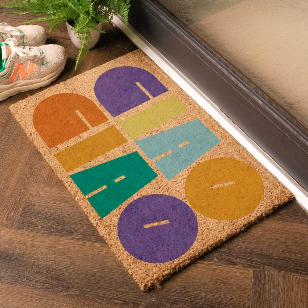 Artsy Mats Elizabeth Olwen Ciao Ciao Coir Doormat in Tan, Brown and Beige, W: 60 cm, D: 40 cm – 2