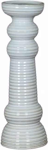 Lemon Pavilion Furniture and Decor Large Ceramic Pillar Candle Holder, White, W/D/H: 12 x 12 x 38 cm – 1