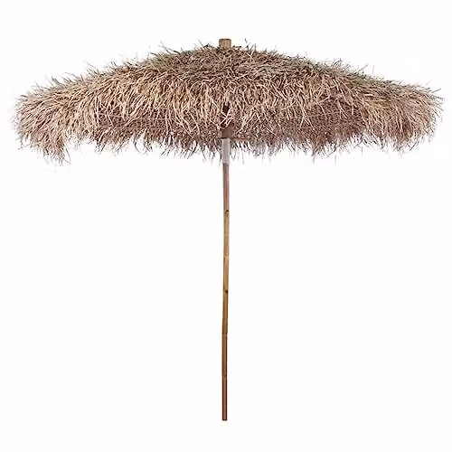 vidaXL Bamboo Garden Parasol with Banana Leaf Roof, Brown, W: 260 cm, H: 210 cm