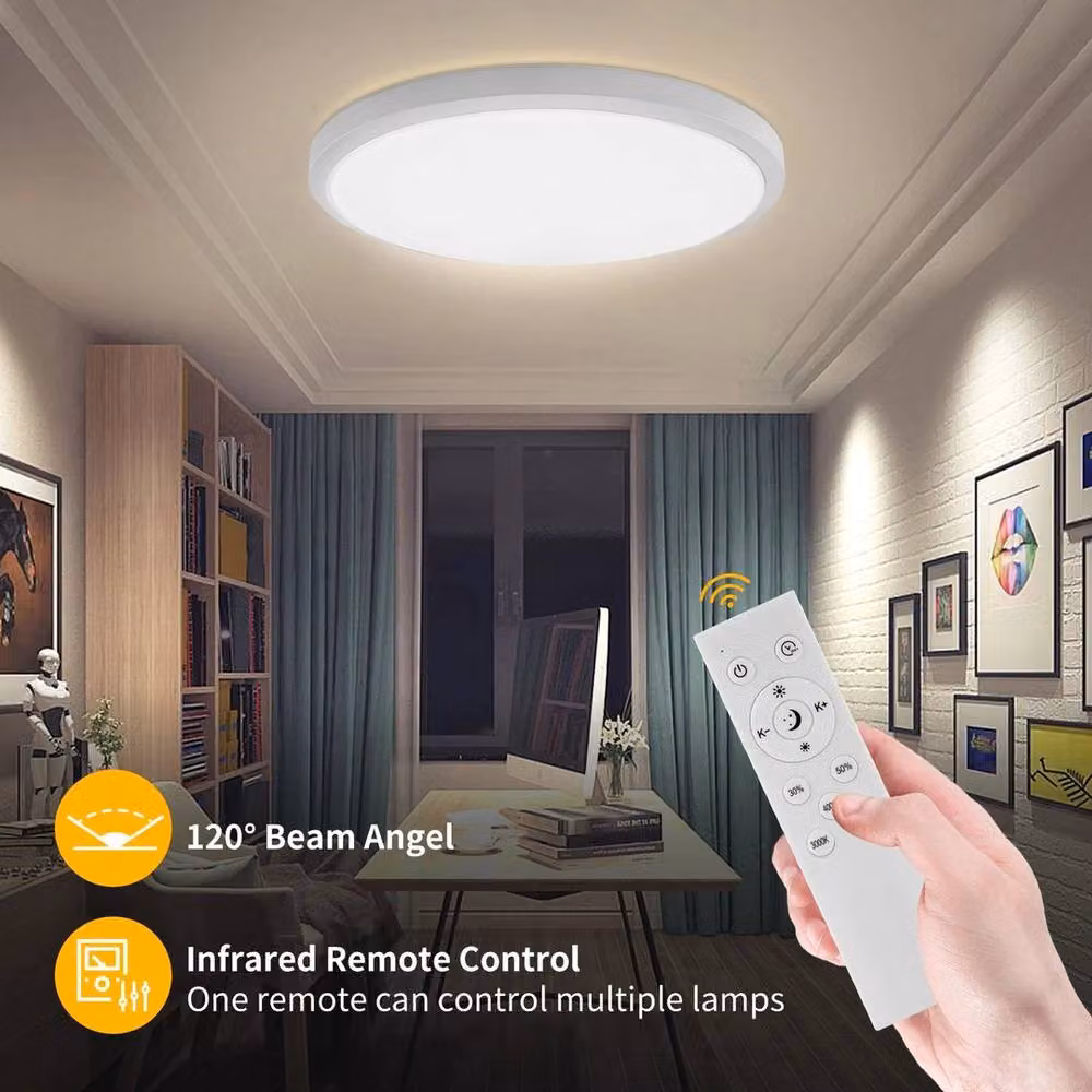 Kelvenix Round LED Ceiling Downlight in White with Remote Control and Dimming Function – 4