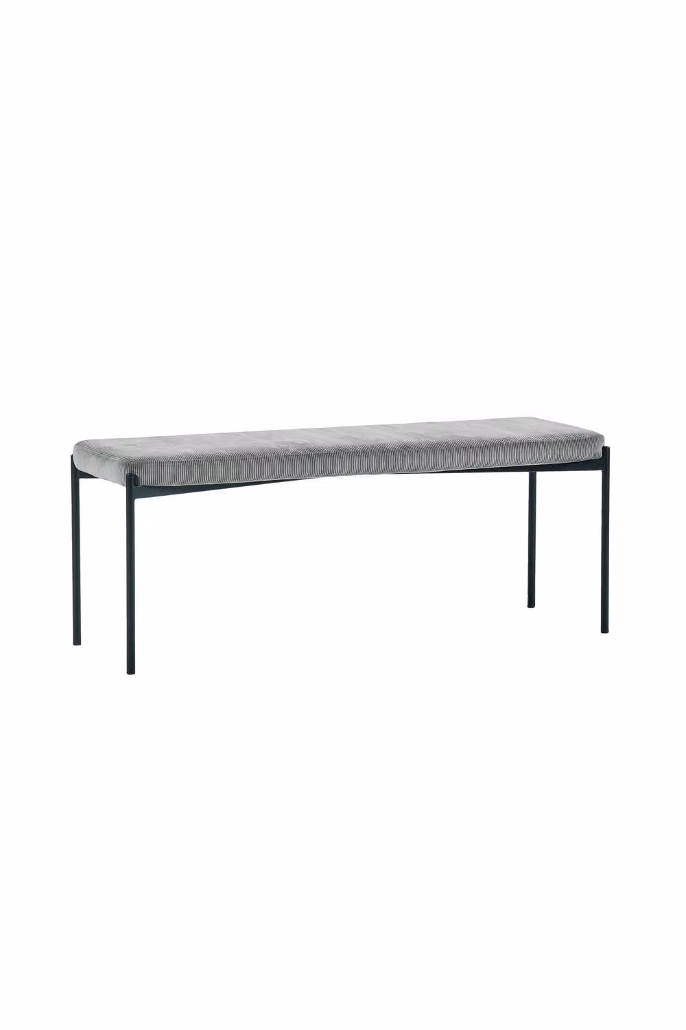 Julian Bowen Leonie Grey Velvet Upholstered Dining Bench with Metal Frame – 3