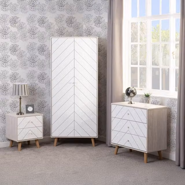 Seconique Dixie Trio Set in White and Dusty Grey Matt Finish