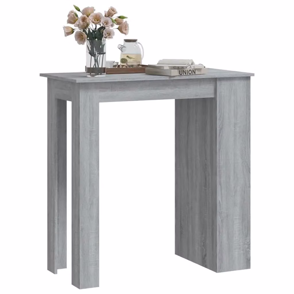Berkfield Home Bar Table with Storage Rack in Grey Sonoma, W/D/H: 102 x 50 x 103.5 cm – 3
