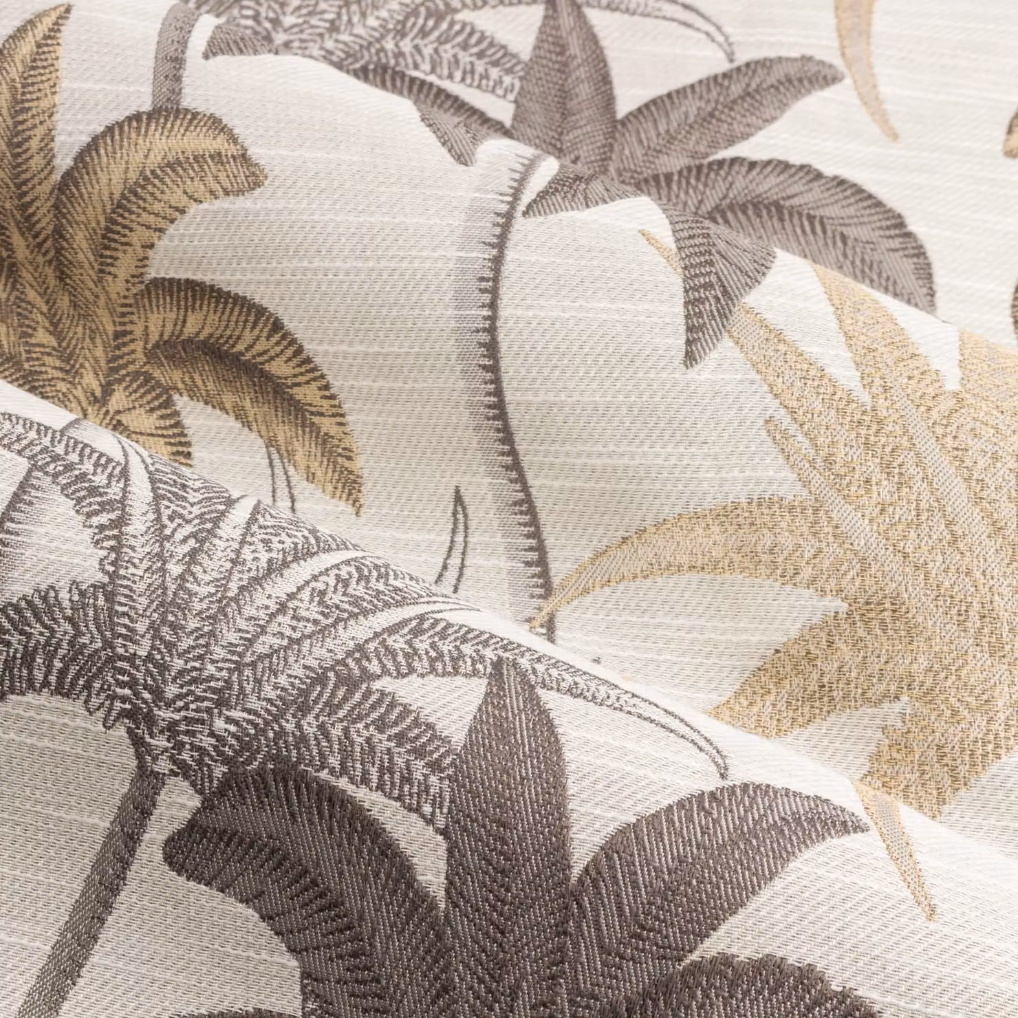 Wylder Tropics Galapagos Jacquard Eyelet Curtains in Natural Beige, Width: 168 cm, Drop: 183 cm – 4