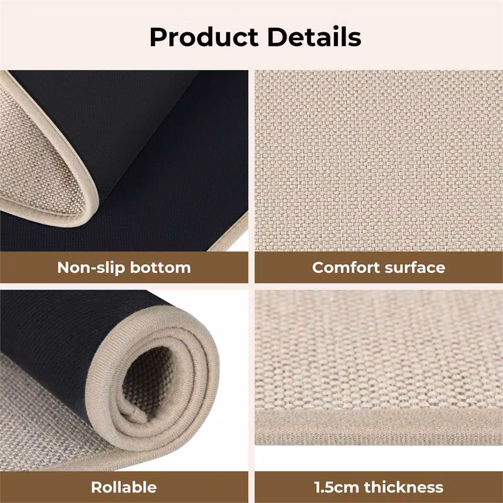 KORVIXA Non-Slip Round Door Mat in Black, Diameter: 100 cm – 2