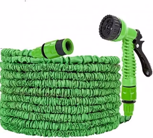 UMKY 15m Expanding Garden Hose with 7-Dial Spray Gun, Green
