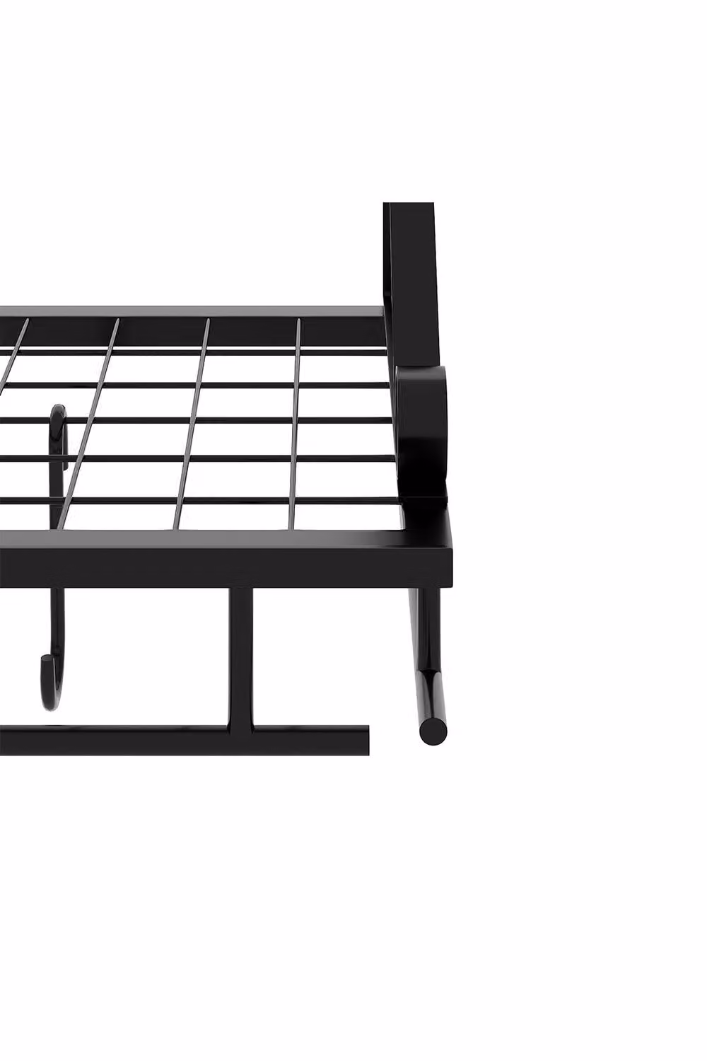 Garden Sanctuary Wall-Mounted Metal Pot Rack with Shelf and 10 Hooks in Black – 2