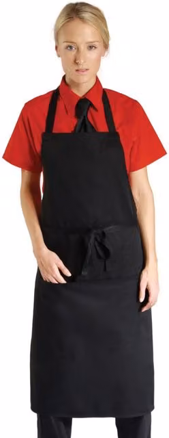 Dennys Unisex Polycotton Bib Workwear Apron without Pocket, Black – 2